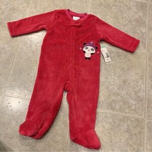 Little Wonders Baby Girl Pink Fuzzy Super Warm Zip Up Pajamas Sleeper Footies